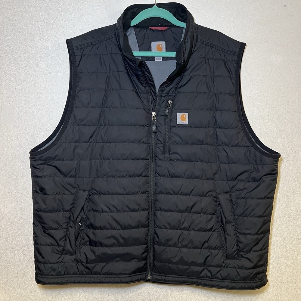 Carhartt Gilliam Rain Defender Vest Black Men's 3XL Insulated Puffer EUC